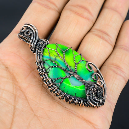 Green Dendrite Opal Gemstone Pendant