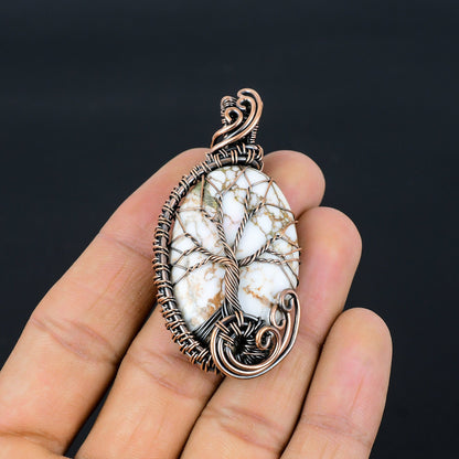 Brown & White Wild Horse Gemstone Pendant