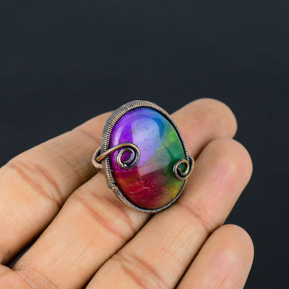 Rainbow Solar Quartz Gemstone Ring