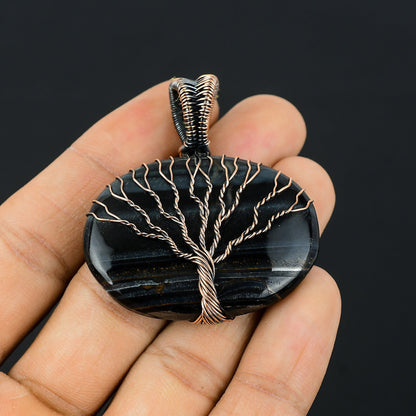 Blue Tiger Eye Gemstone Pendant