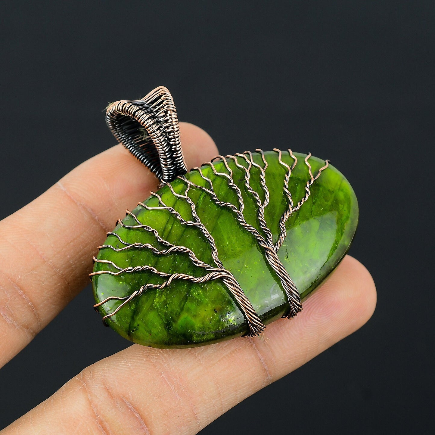 Green Fire Labradorite Gemstone Pendant