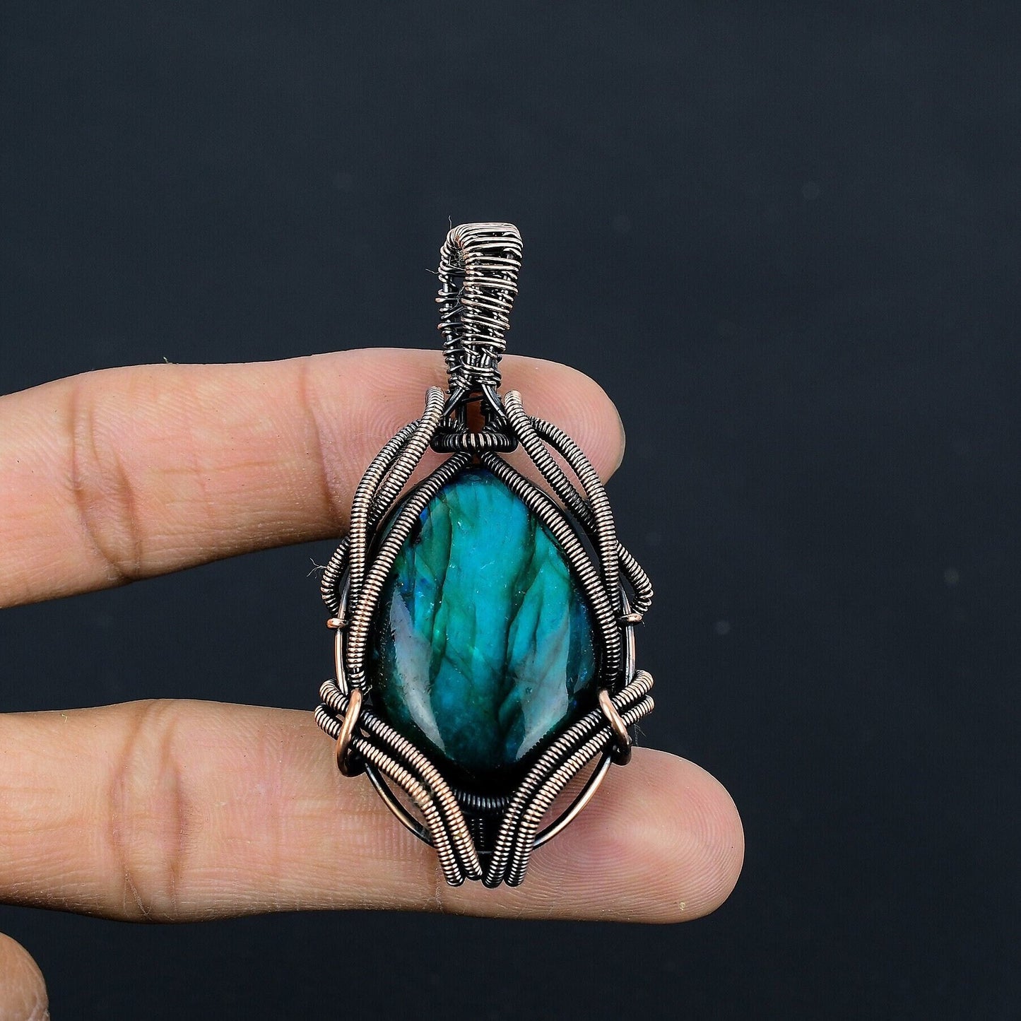 Neon Fire Labradorite Gemstone Pendant