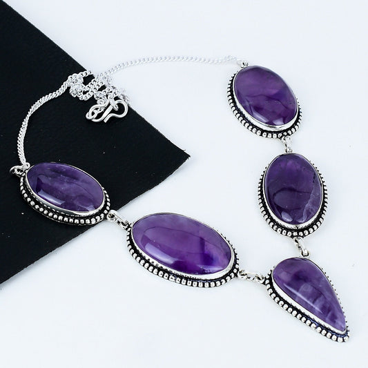Purple Amethyst Gemstone Necklace