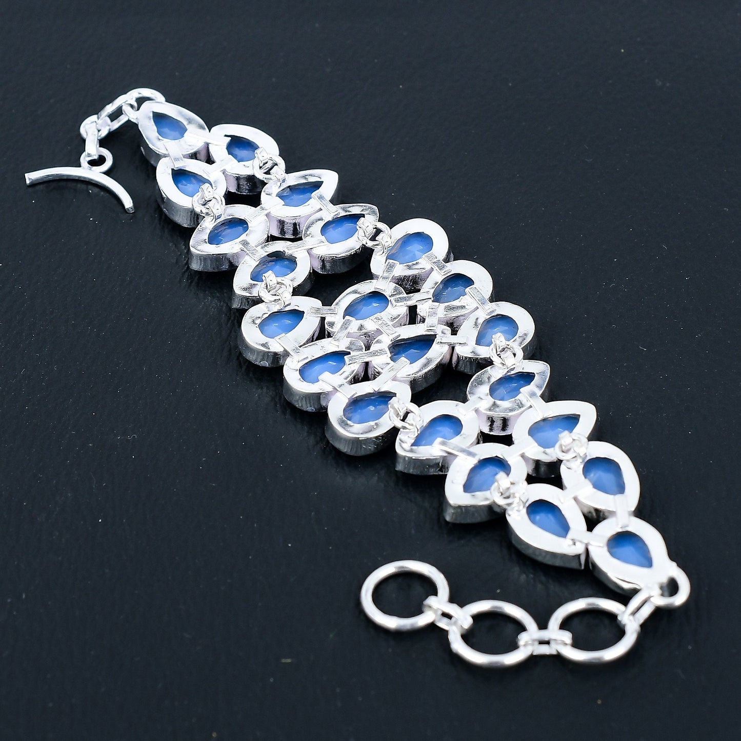 Milky Opal Gemstone Silver Bracelet