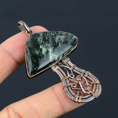 Green Seraphinite Gemstone Pendant