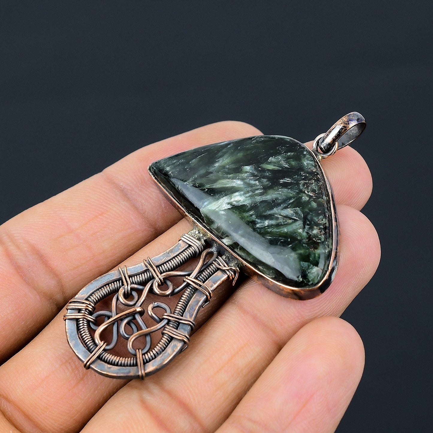 Green Seraphinite Gemstone Pendant