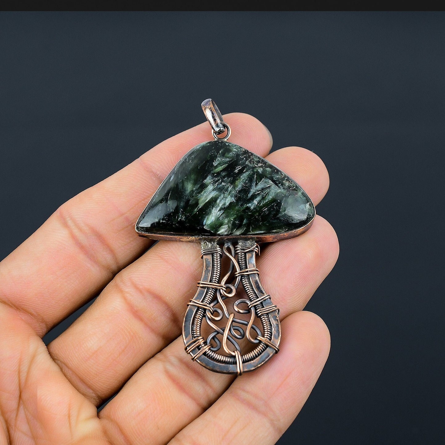 Green Seraphinite Gemstone Pendant