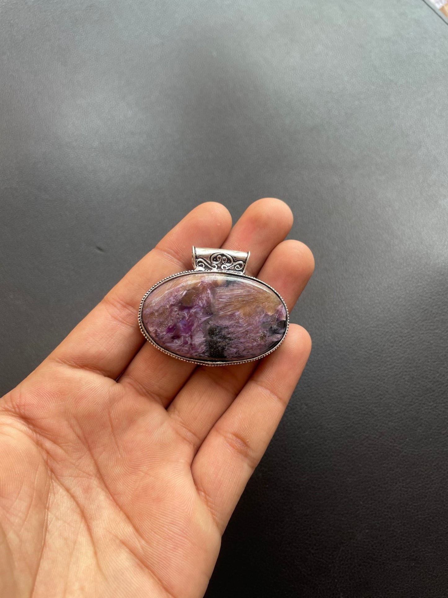 Rainbow Abalone Shell Gemstone Pendant