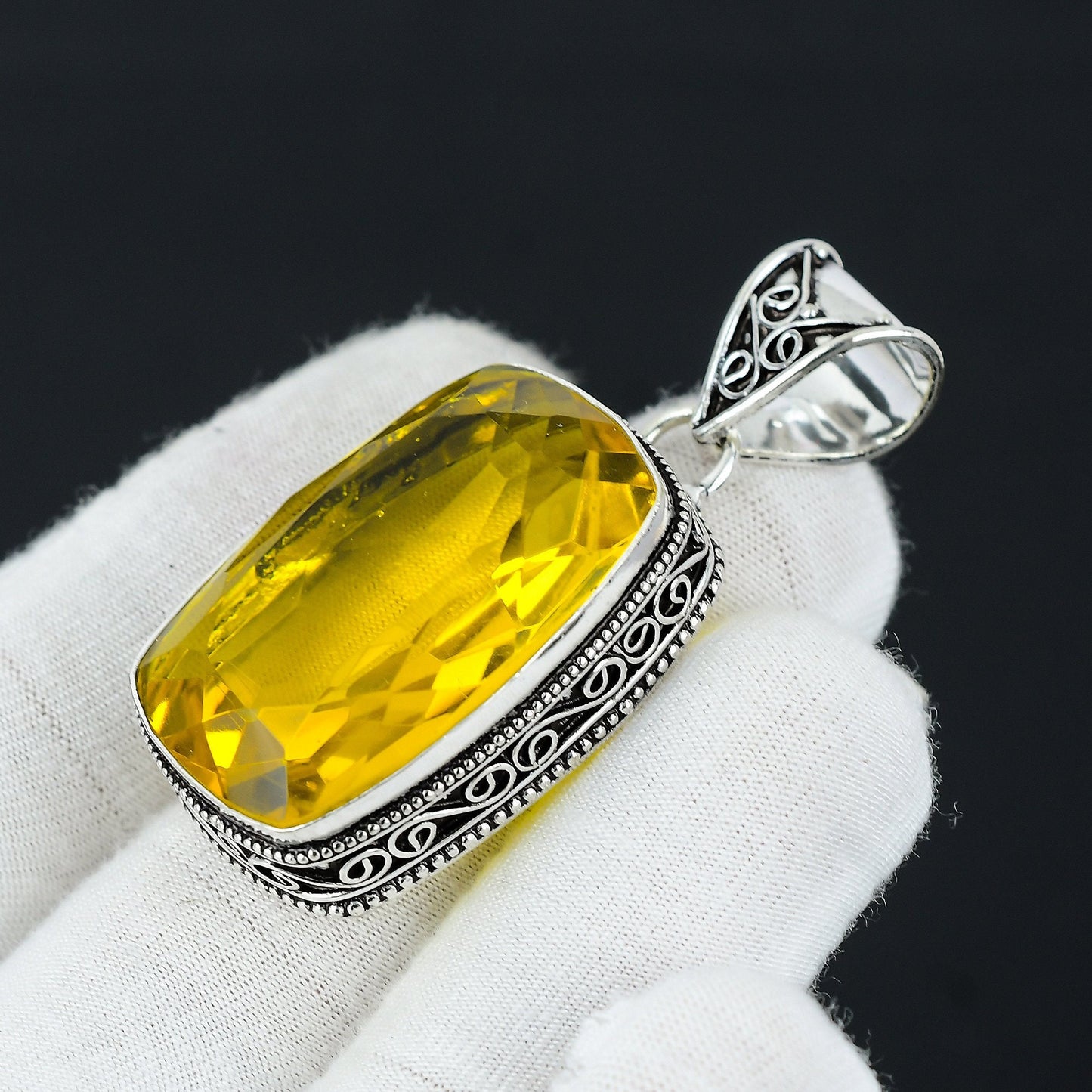 Yellow Citrine Gemstone Pendant