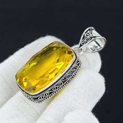 Yellow Citrine Gemstone Pendant