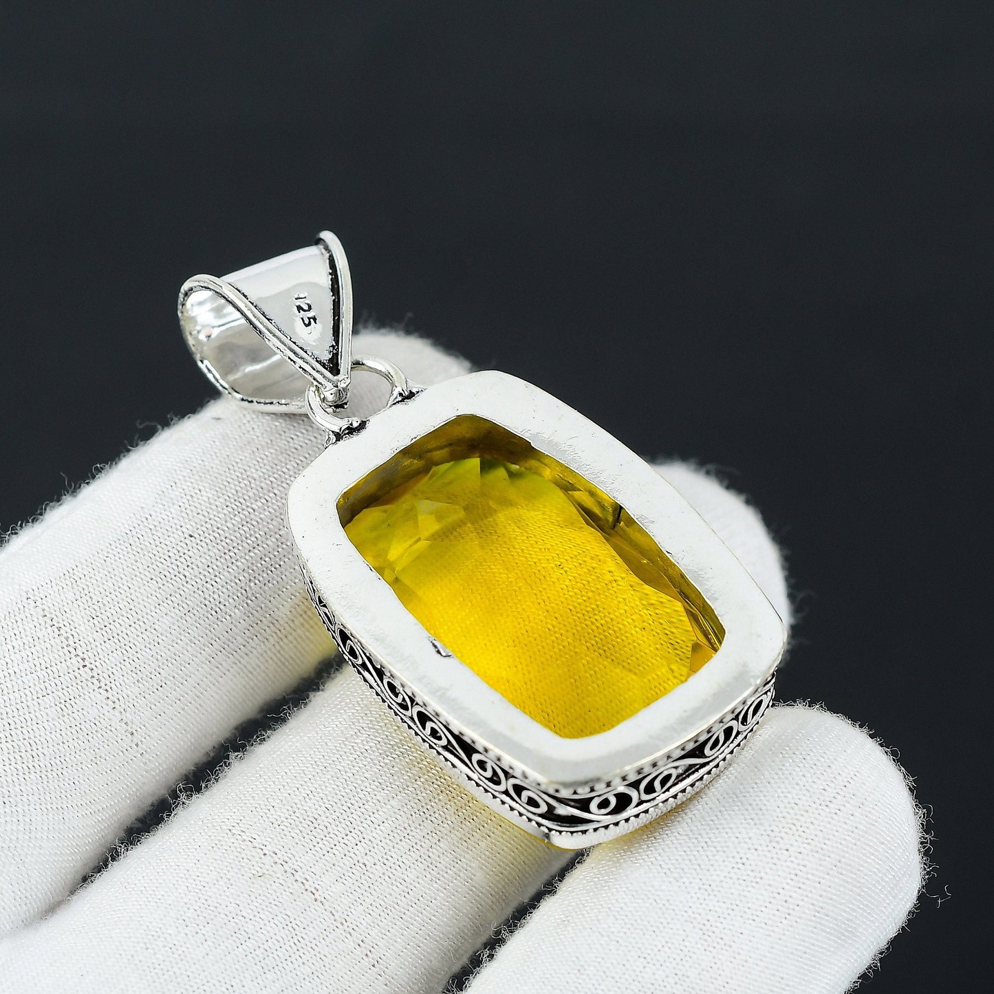 Yellow Citrine Gemstone Pendant