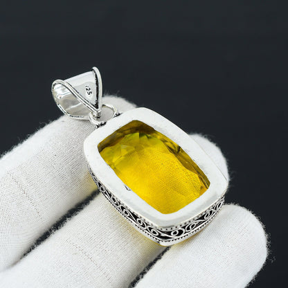 Yellow Citrine Gemstone Pendant