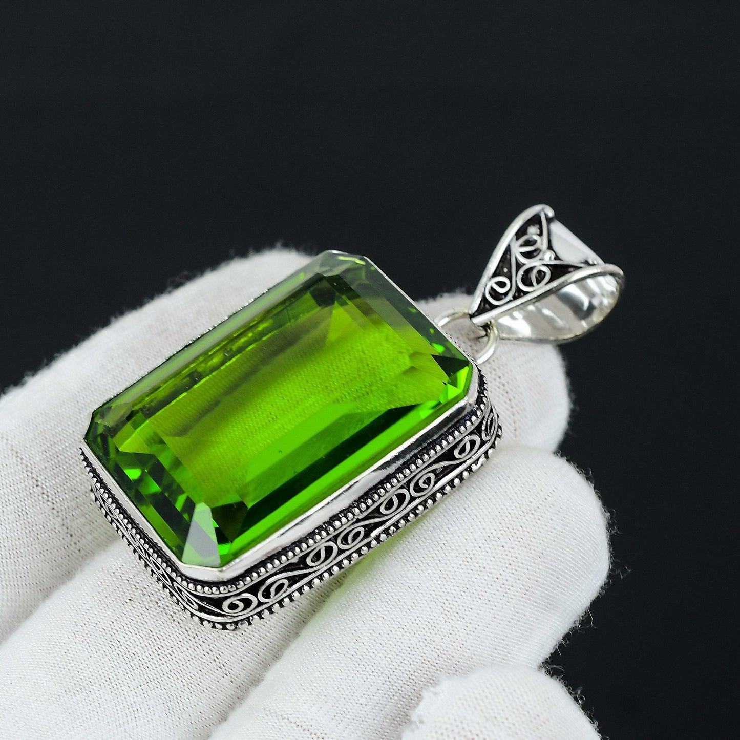 Green Peridot Gemstone Pendant