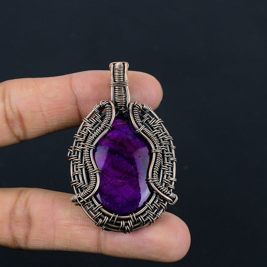 Purple Flash Labradorite Gemstone Pendant