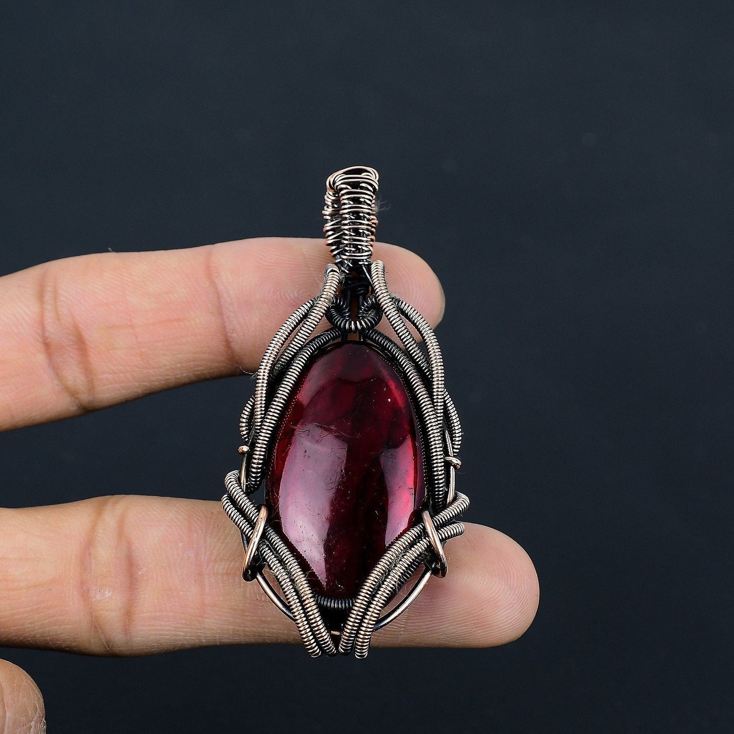 Red Flash Labradorite Gemstone Pendant