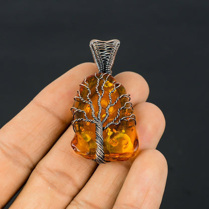 Golden Amber Gemstone Pendant