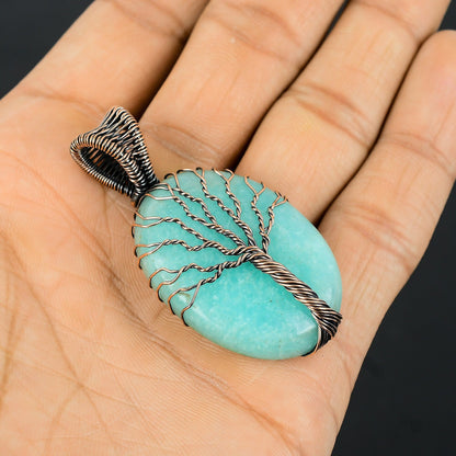 Blue-Green Amazonite Gemstone Pendant