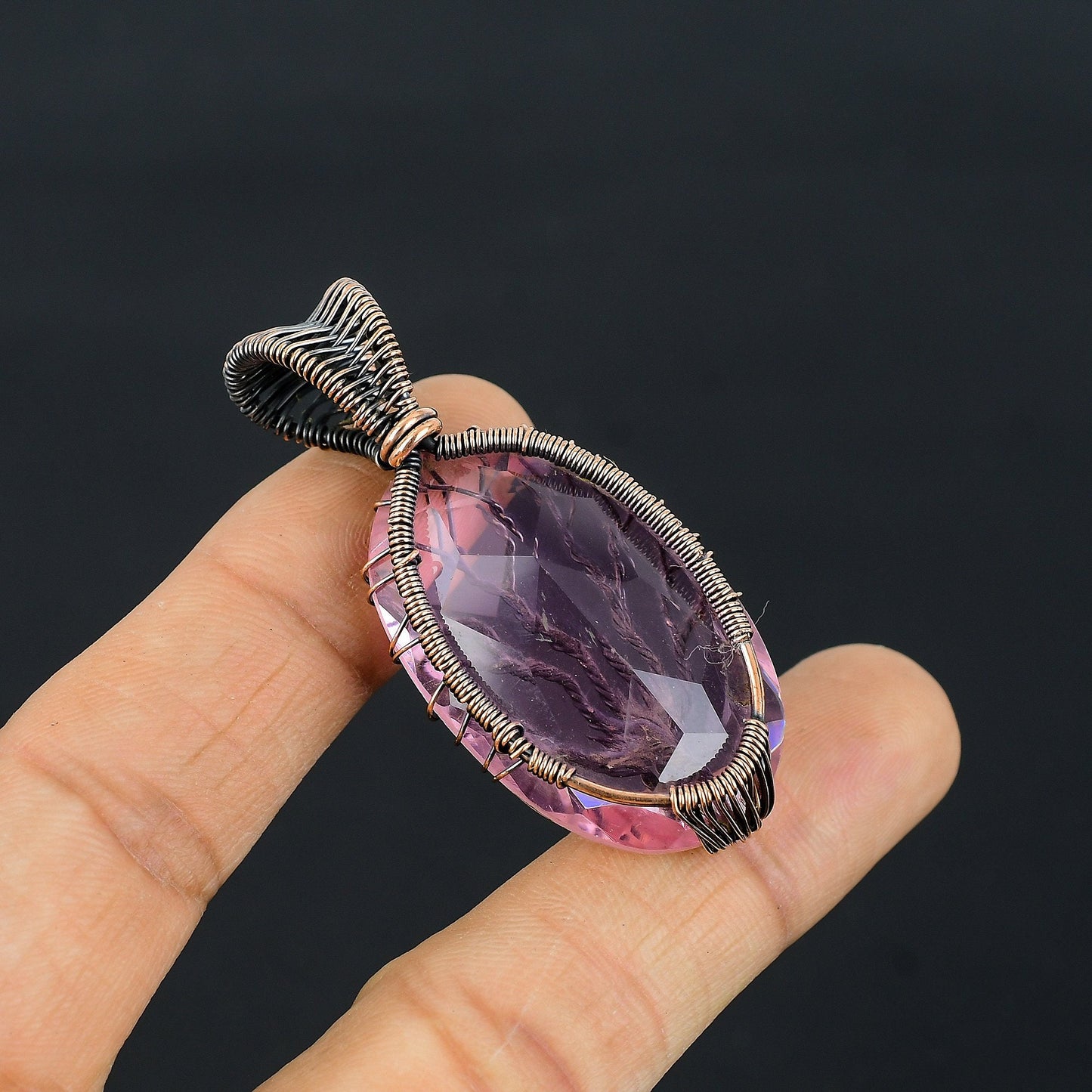 Pink Kunzite Gemstone Tree of Life Pendant