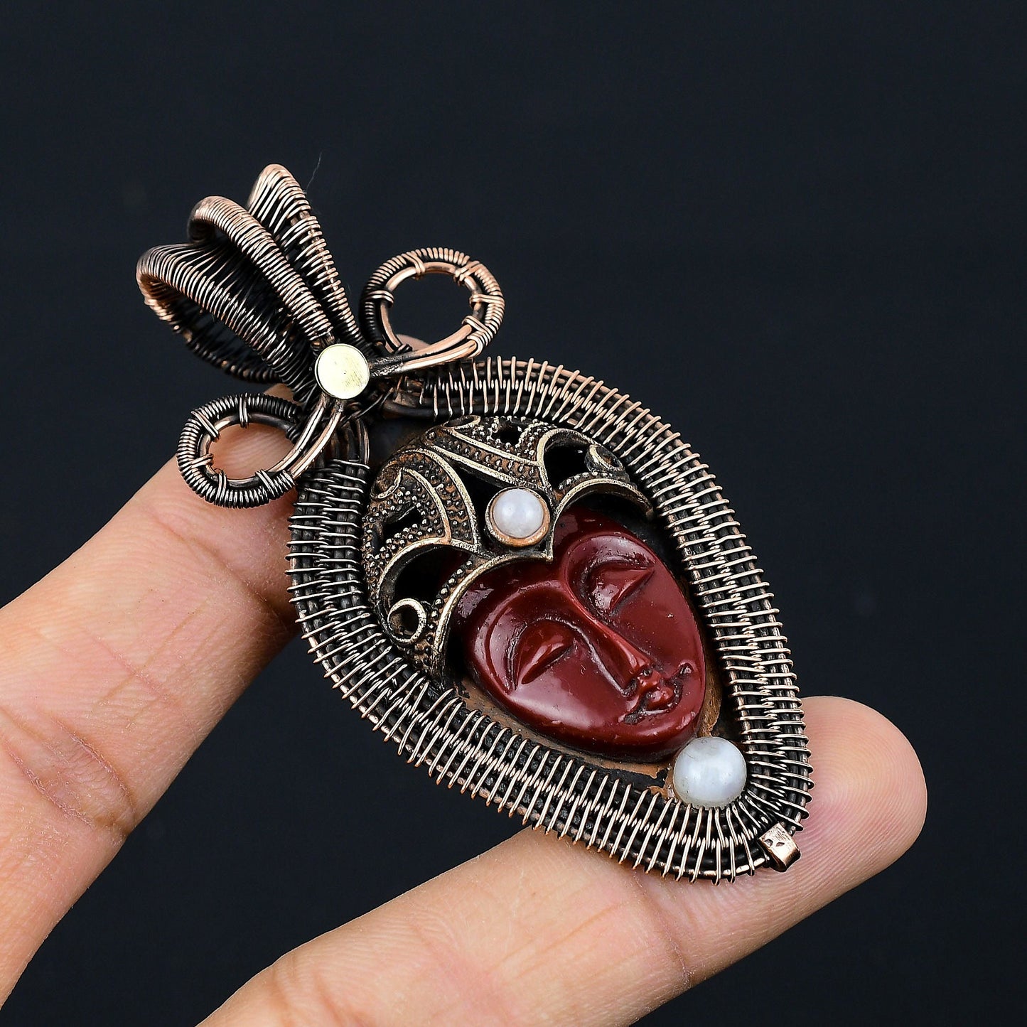 Red Moonstone Gemstone Pendant