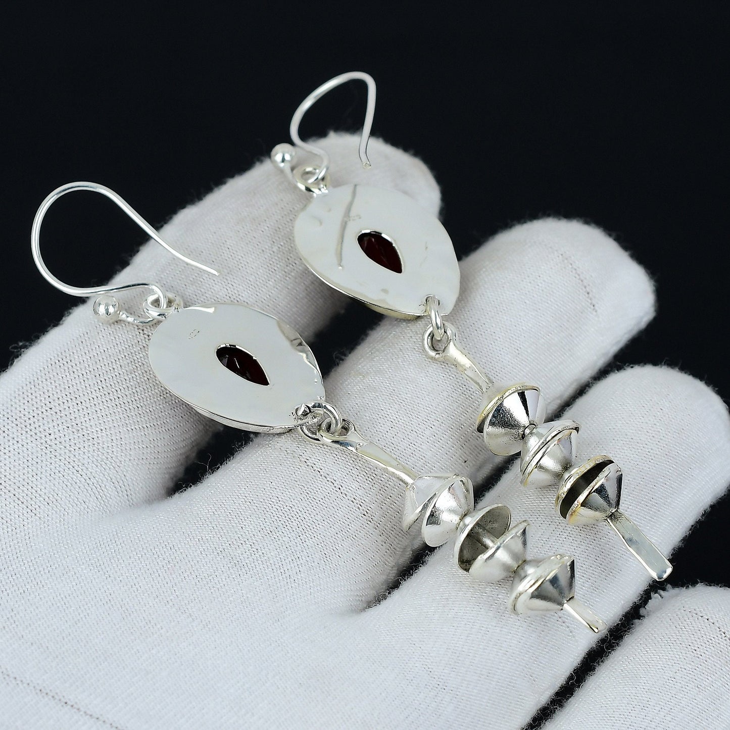 Red Garnet Gemstone Earrings