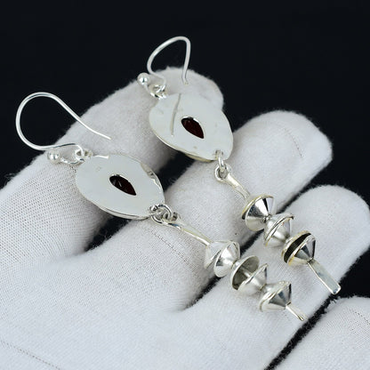Red Garnet Gemstone Earrings