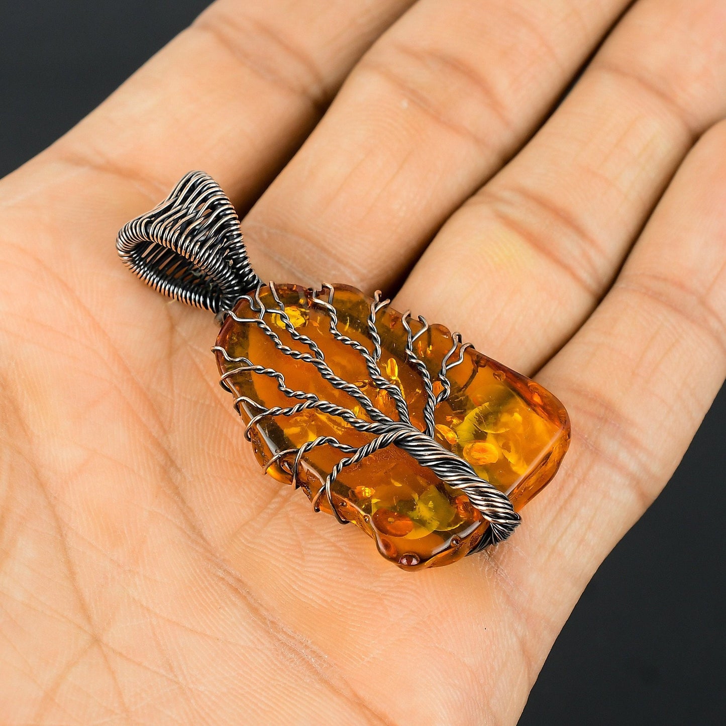 Golden Amber Gemstone Pendant