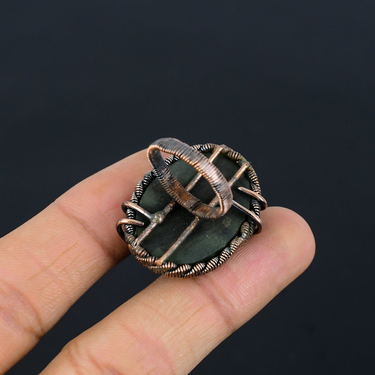 Blue-Green Copper Abalone Gemstone Ring