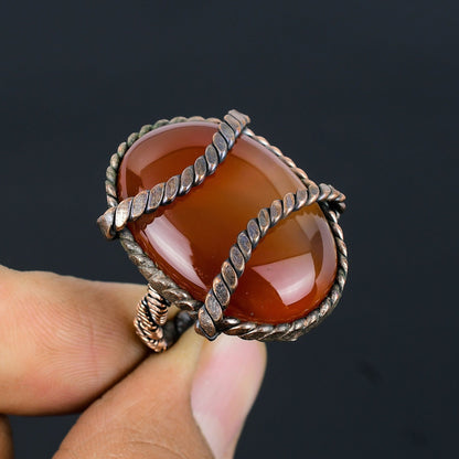 Red Carnelian Gemstone Ring