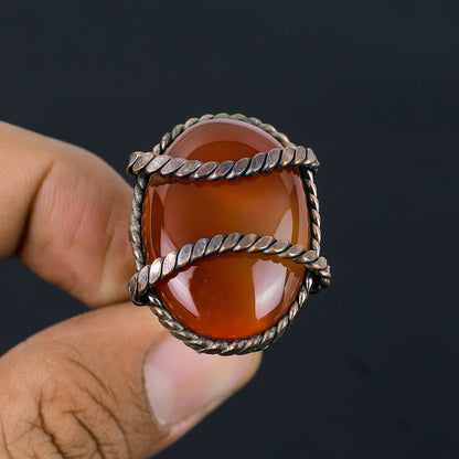 Red Carnelian Gemstone Ring