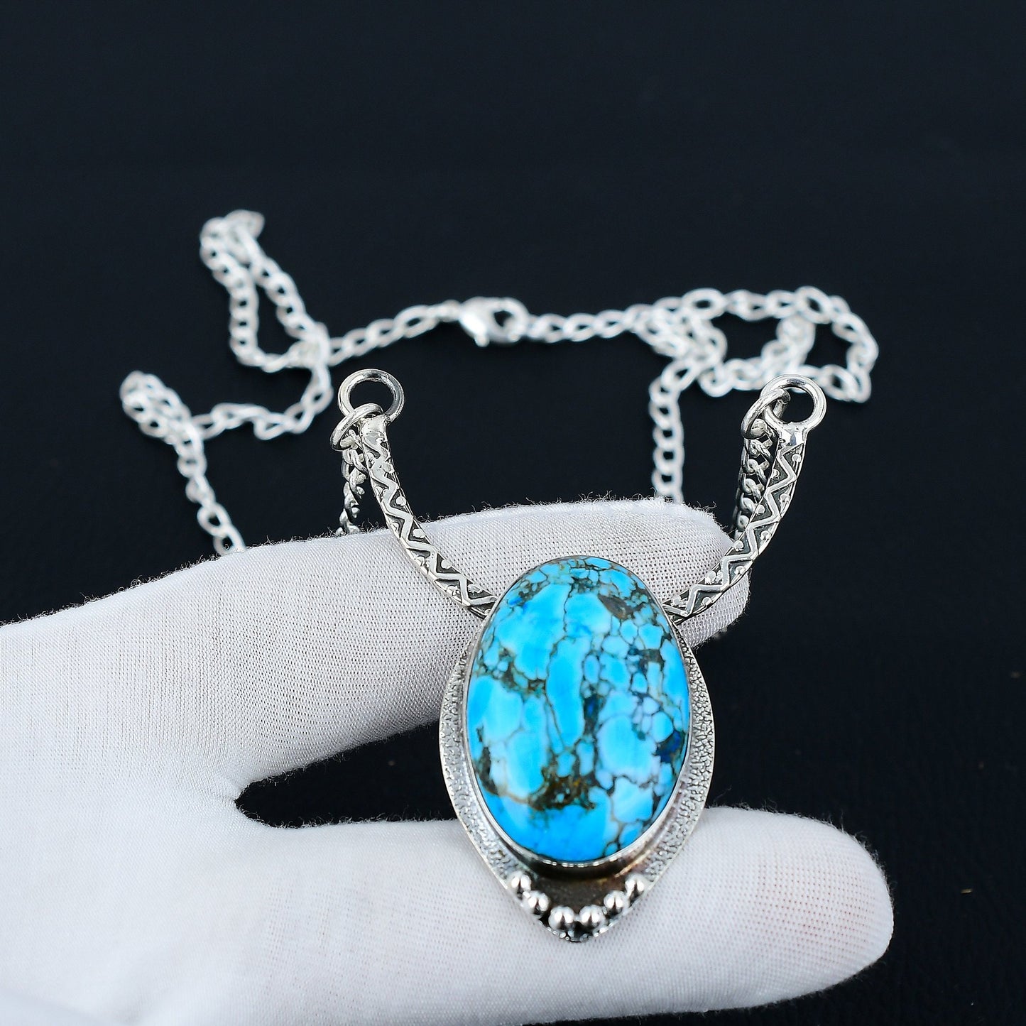 925 Sterling Silver Turquoise Necklace