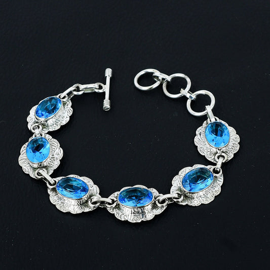 Swiss Blue Topaz Gemstone Bracelet