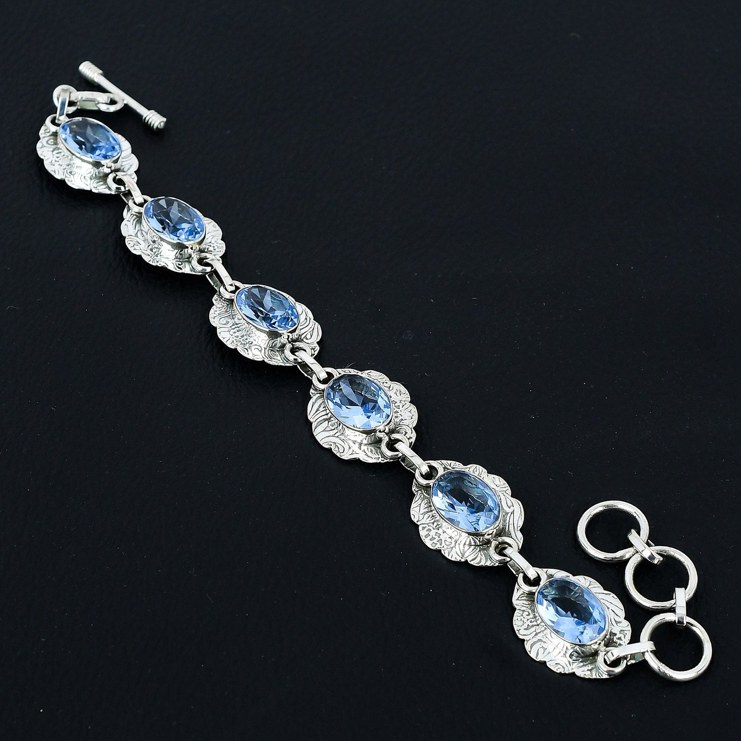 Aquamarine Blue Gemstone Bracelet