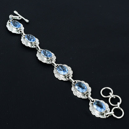 Aquamarine Blue Gemstone Bracelet