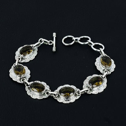 Smoky Brown Topaz Gemstone Bracelet