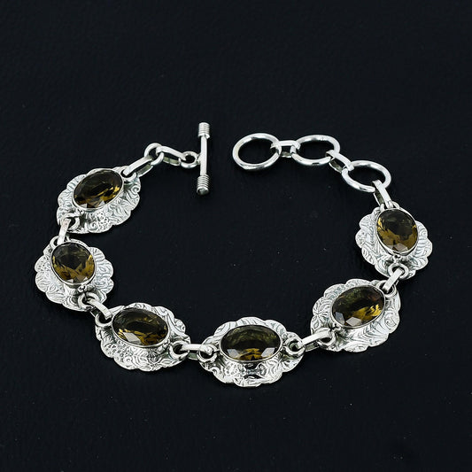 Smoky Brown Topaz Gemstone Bracelet