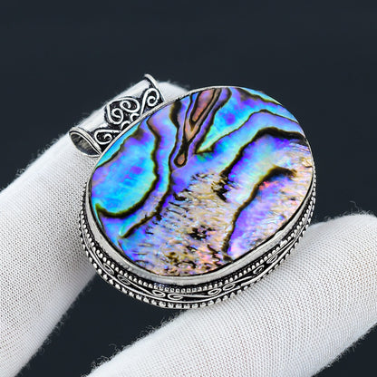 Rainbow Abalone Shell Gemstone Pendant