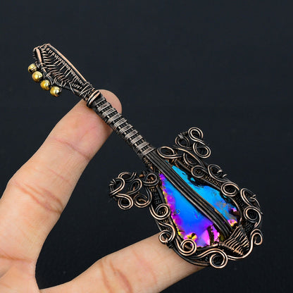 Rainbow Titanium Druzy Gemstone Pendant