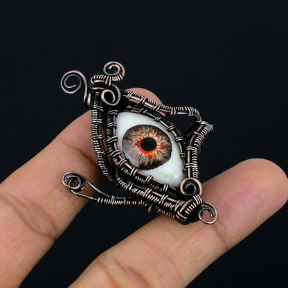 Brown Human Eye Gemstone Pendant