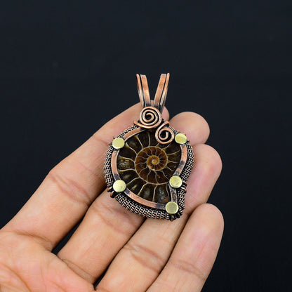 Brown Ammonite Gemstone Pendant