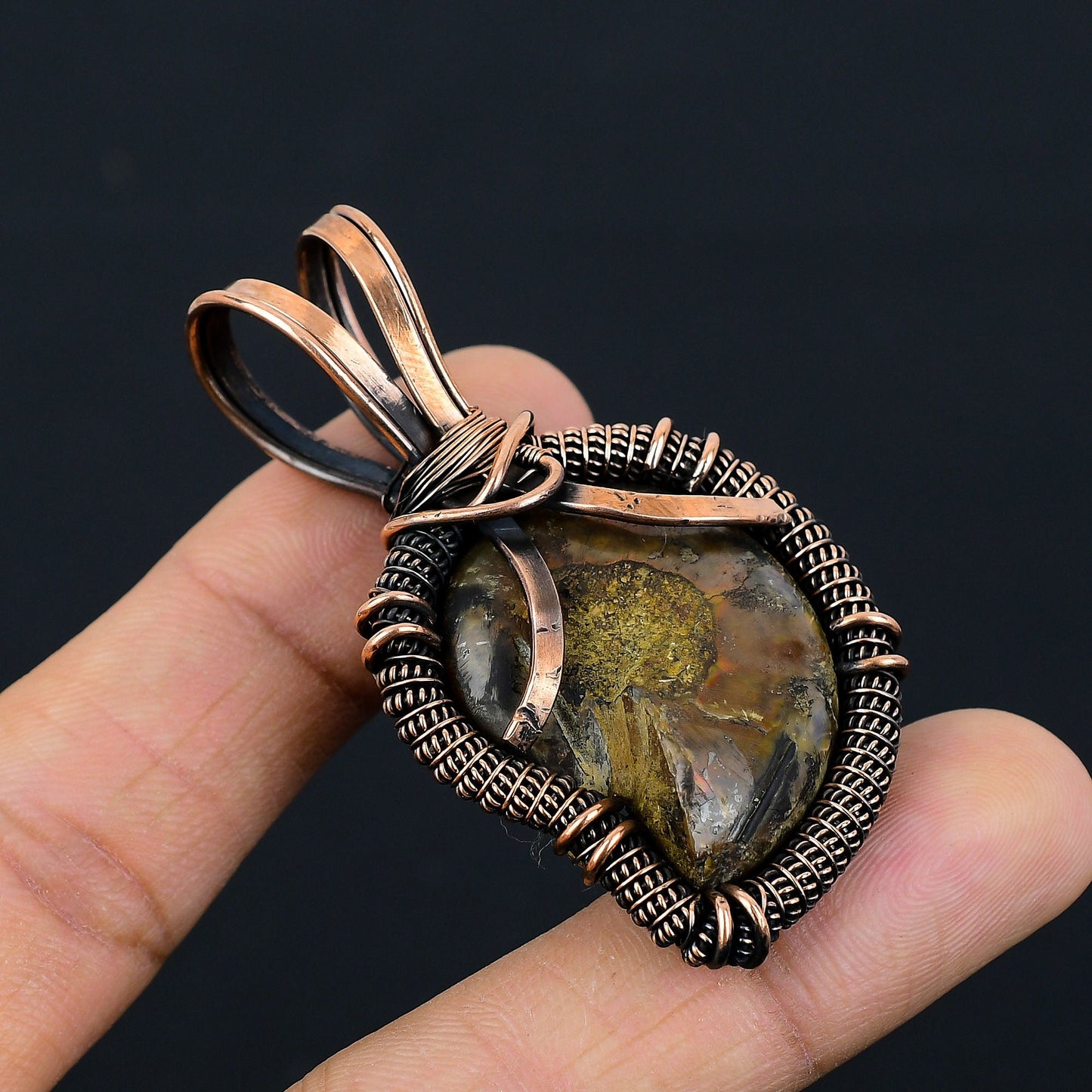 Brown Ammonite Gemstone Pendant
