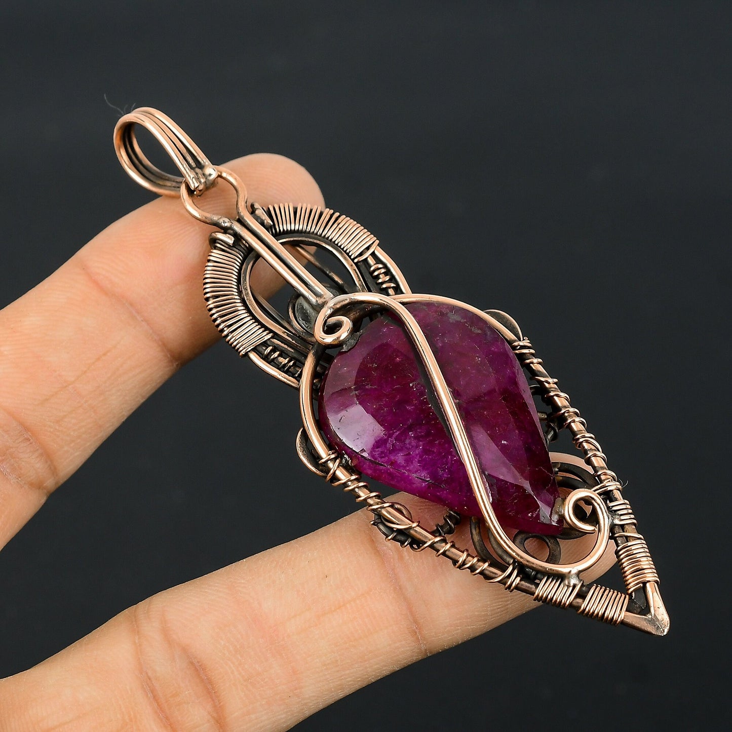 Kashmir Red Ruby Gemstone Pendant