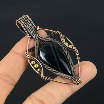 Blue Tiger Eye Gemstone Pendant