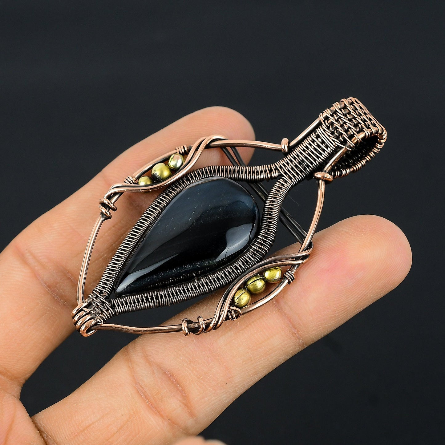 Blue Tiger Eye Gemstone Pendant