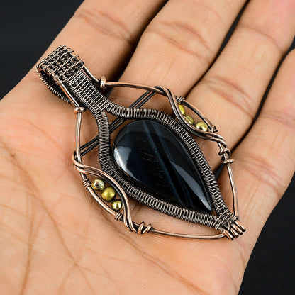 Blue Tiger Eye Gemstone Pendant