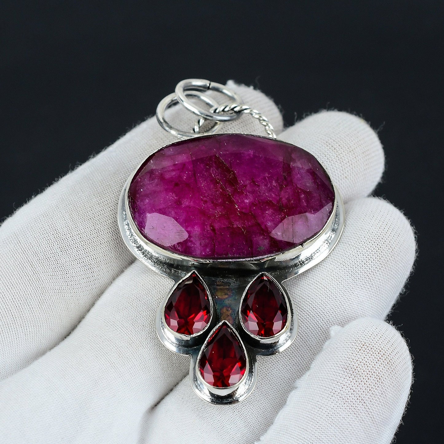 Red Garnet Gemstone Pendant