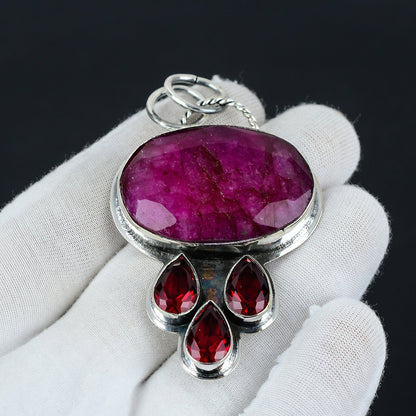 Red Garnet Gemstone Pendant