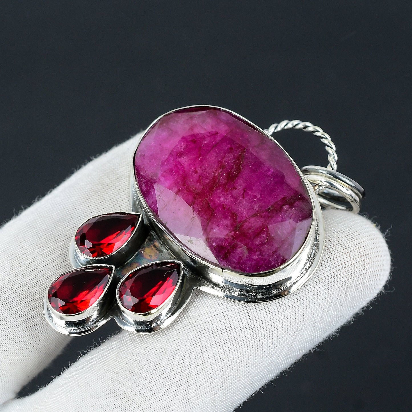 Red Garnet Gemstone Pendant