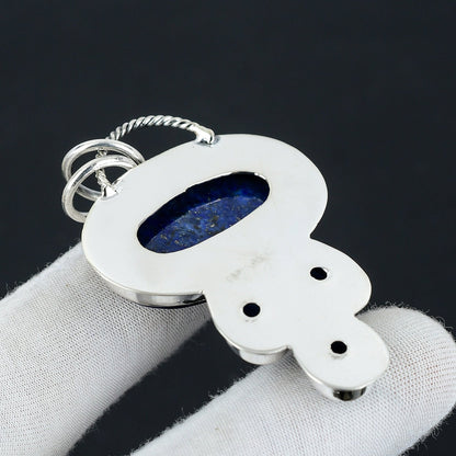 Blue Lapis Lazuli & London Blue Topaz Gemstone Pendant