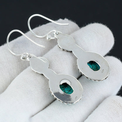 Blue Turquoise Gemstone Earrings