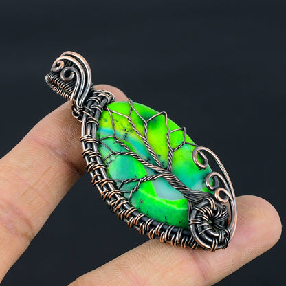 Green Dendrite Opal Gemstone Pendant